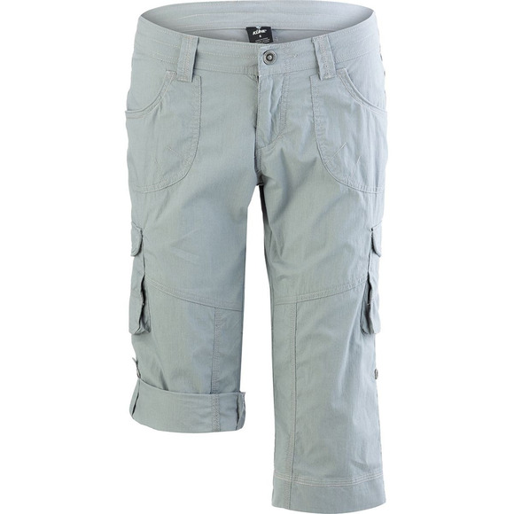 Kuhl Pants - Kuhl Kontra Short Gray Cargo Convertible Roll Tab Adjustable Crop Womens Size 10